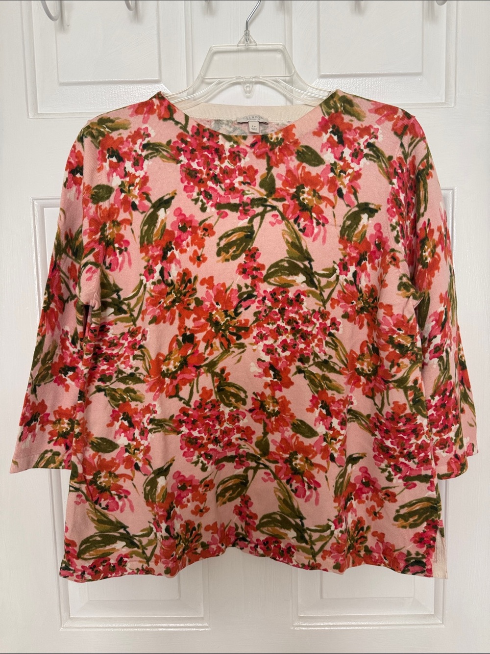 Talbots floral cotton sweater